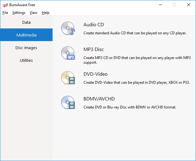 Descargar Grabador DVD Gratuito BurnAware Free